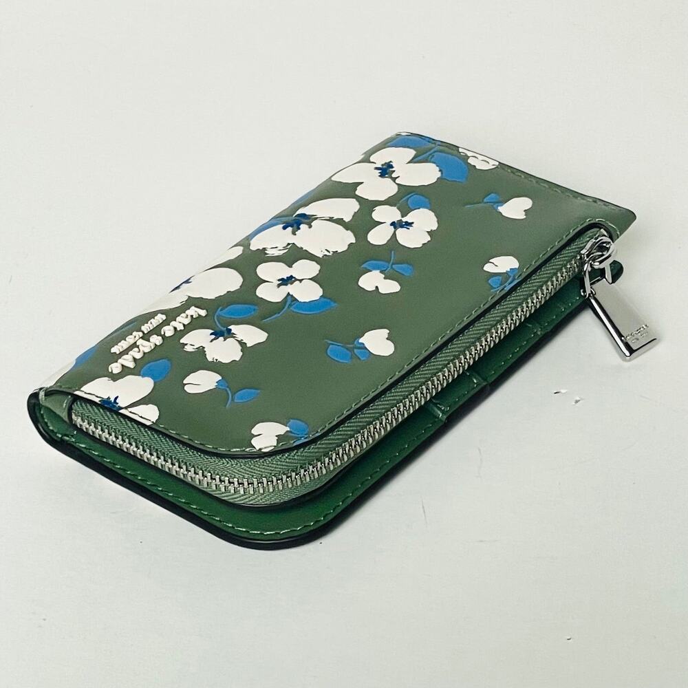 Kate Spade Devin Painterly Bouquet Bifold Wallet Cedar Green Floral - Picture 7 of 8